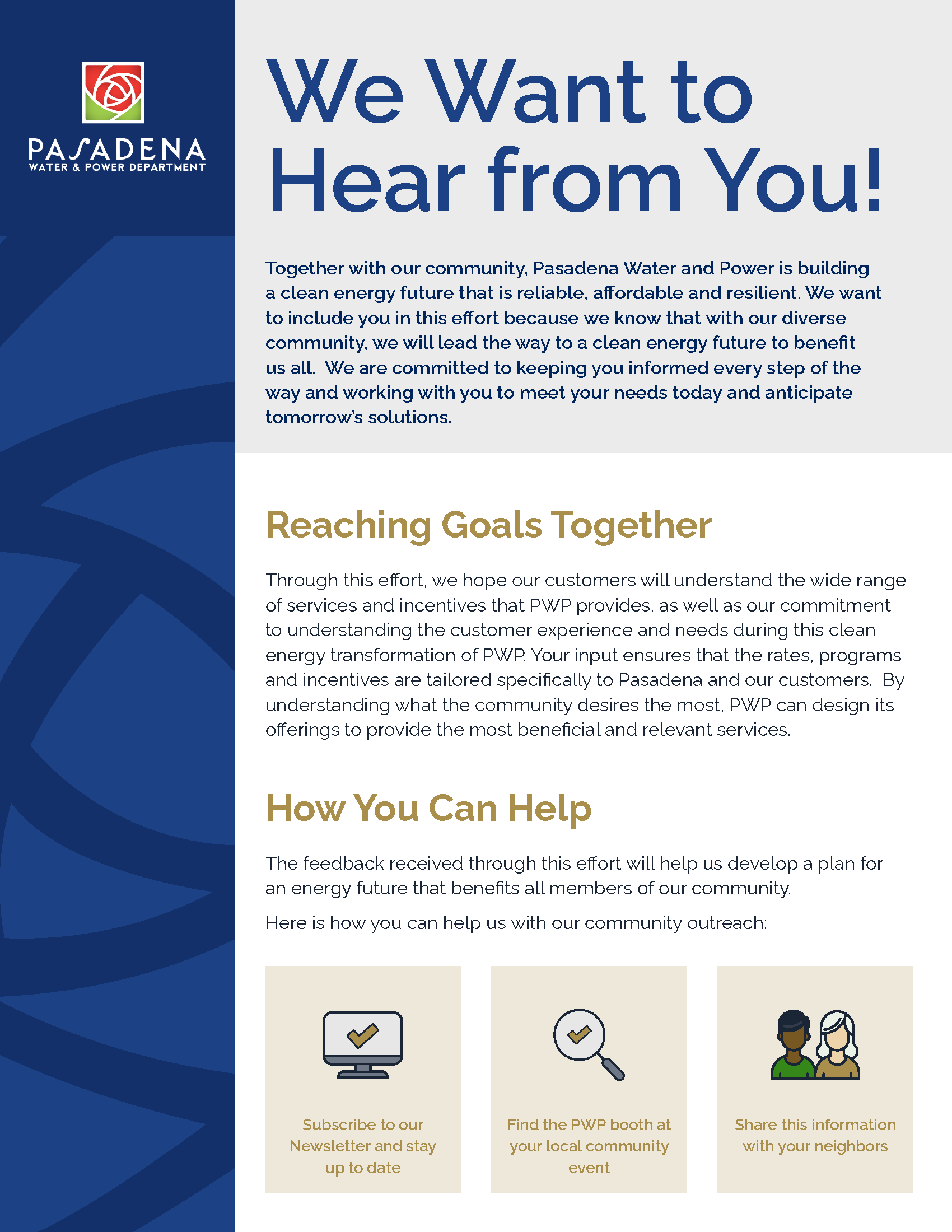 Pasadena Water & Power Fact Sheet